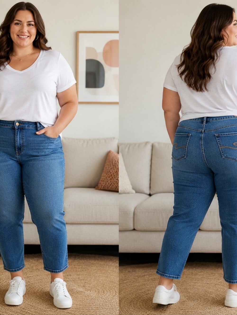 Just My Size by Hanes Classic Fit Denim Capri Jeans Women’s 24W Blue Stretch Cas